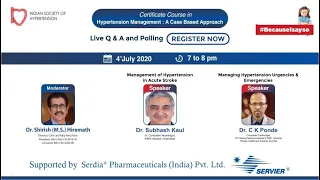 Hypertension Management  A Case Based Approach Webinar by Indian Society of Hypertension