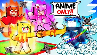 LOCKED ON ONE ANIME FIGHTER FANGIRL ONLY CHUNK as a NINJA in Minecraft!