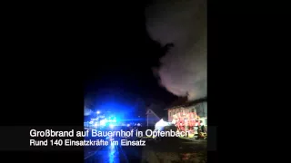 Großbrand auf Bauernhof in Opfenbach