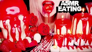 ASMR HALLOWEEN EDIBLE BLOOD, CHOCOLATE MELTING SKULL, CANDLE CAKE, MARSHMALLOWS | MUKBANG 먹방