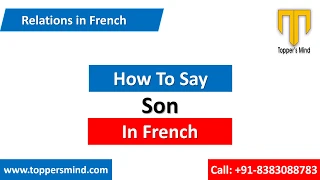 Son in French | French word for Son