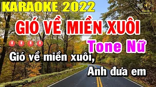 Gió Về Miền Xuôi Karaoke Tone Nữ Nhạc Sống Dễ Hát Nhất 2022 | Trọng Hiếu