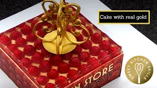 Trophy cake with real gold