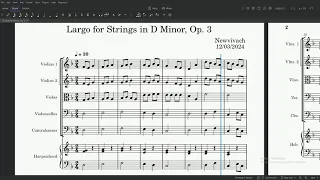 Largo for Strings in D Minor, Op. 3