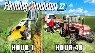 I Spent 24 Hours On A Flat Map With $0... 🚜 Ep. 2 👉 Farming Simulator 2022