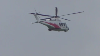 aviation Helicopter MSHRM AW139  takes off London Stansted Airport 7may17 248p go2 mildenhall