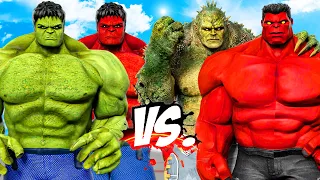 BIG HULK & BIG RED HULK VS ABOMINATION & RED HULK - WORLD WAR HULK BATTLE