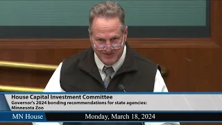 Minnesota Zoo presents $45 million bonding request to House Capital Investment Committee 3/18/24