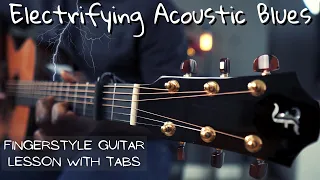 Fast And Fun Fingerstyle Blues - Acoustic Guitar Lesson / With Tabs