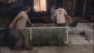 Random Guy Keeps Punching Trevor and Lamar Fights Back (During Cutscene)