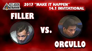 Straight Pool: Joshua FILLER vs Dennis ORCULLO - 2017 14.1 ACCU-STATS Make It Happen Invitational