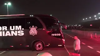 chegada do ônibus do Corinthians na neo química arena com volta da torcida 🏴🏳️