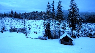 Winter Mountain Bushcraft, Overnight in a Hayrack