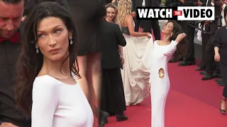 Bella Hadid stuns in floor length white gown at Cannes Film Festival