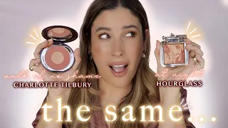 CHARLOTTE TILBURY WALK OF NO SHAME vs HOURGLASS AT NIGHT Blush Review Swatches Chic to Cheek Compare