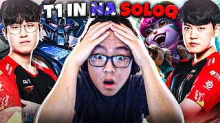 PLAYING WITH T1 PLAYERS IN SOLOQ! (FT. T1 ZEUS AND T1 GUMAYUSI)