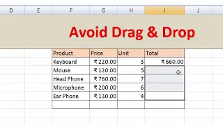 No drag and Drop in Microsoft Excel@COMPUTEREXCELSOLUTION