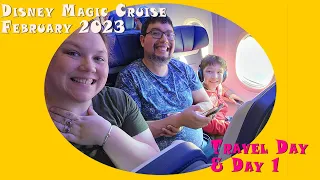 Going on a Magical Cruise! Travel & Day 1 | Disney Magic February 2023