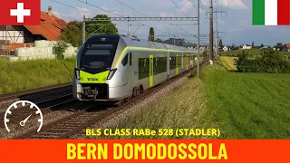 Cab Ride Bern - Brig - Domodossola (Railway Switzerland-Italy) train driver's view in 4K