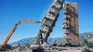 Peligro! Potentes máquinas en acción Impresionante tecnología de demolición de los edificios y estru