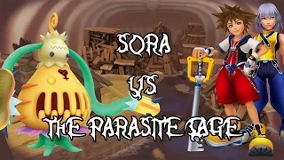 Sora vs The Parasite Cage (first fight) || Kingdom Hearts 1.5 HD Remix PROUD MODE