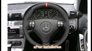 MEWANT --- for Mercedes-Benz SLK-Class W170 W171 SLK C230 Car Steering Wheel Cover Installations