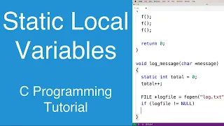 Static Local Variables | C Programming Tutorial