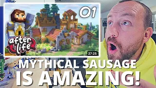 WATCHING Mythical Sausage For The FIRST TIME! (Afterlife SMP: Ep. 1 - A Brand New Modded Adventure!)