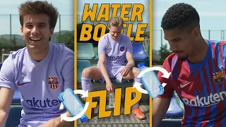 💥 DE JONG vs ARAUJO vs RIQUI PUIG: WATER BOTTLE FLIP CHALLENGE 💥