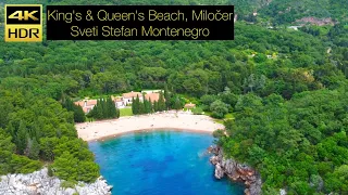 King's & Queen's Beach, Miločer, Sveti Stefan [Aerial View] Montenegro Crna Gora May 2023