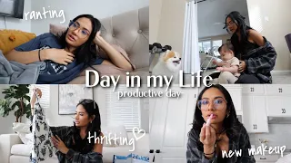 DAY IN MY LIFE | thrifting, new makeup haul, ranting etc