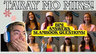 PILIIN MO RIN AKO PLEASE | BINI answers Slambook Questions! REACTION VIDEO