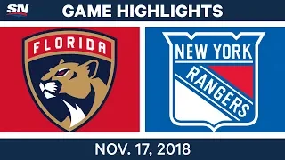 NHL Highlights | Panthers vs. Rangers – Nov. 17, 2018