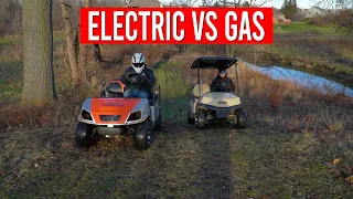 EVOLUTION LITHIUM BATTERY PUT TO THE TEST!!! Navitas 5kw electric golf cart vs Gas club car