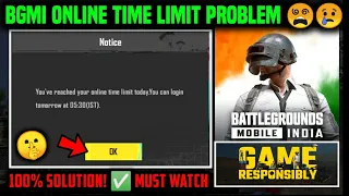 YOU'VE REACHED YOUR ONLINE TIME LIMIT TODAY. YOU CAN LOGIN TOMORROW AT 05:30IST BGMI TIME LIMIT FIX