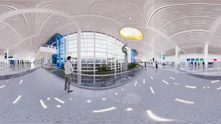 Destination CLT - Terminal Lobby Expansion Departures Level 3D Rendering