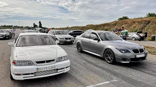 DIESEL GUN Bmw e60 stage3 vs Toyota Mark2 1 jz-gte