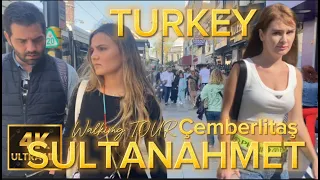 ISTANBUL SULTANAHMET AND CEMBERLITAS WALKING VIDEO- OLD CITY ISTANBUL 2024 4K WALKING TOUR