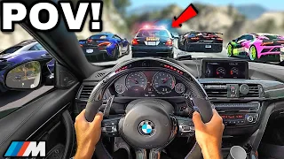 You Drive A Straight Piped BMW M4 F82 To ILLEGAL SUPERCAR MEET! [LOUD EXHAUST POV]