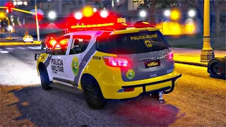 ROTAM EM AÇÃO MELIANTE COM ARMA BRANCA! - PMPR - GTA 5 ROTINA POLICIAL