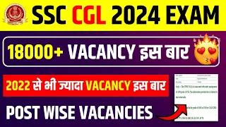 SSC CGL 2024 Vacancy Update||SSC CGL 2024 Total Vacancy Post Wise||18000+ Vacancy In SSC CGL 2024 🔥