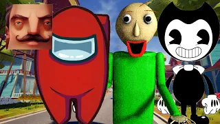 Hello Neighbor - New Neighbor Bendy Among Us Baldi History Gameplay Walkthrough