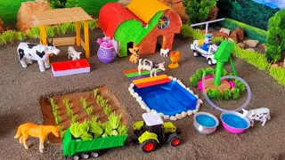 Diy mini cow farm making  // mini farm house diorama  // how to make tiny house  / mini hand pump