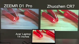 ZEEMR D1 Pro VS Zhuozhen CR7 Text！Let's see the difference between 1080P projectors!