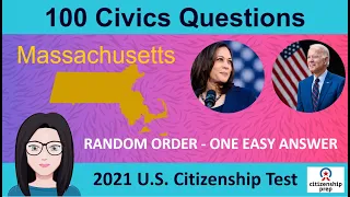 [Massachusetts] 100 civics questions and answers for the US citizenship interview 2021 Massachusetts