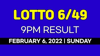 SUPER LOTTO 6/49 RESULT 9PM DRAW February 6, 2022 Sunday PCSO LOTTO 6/49 Draw Tonight