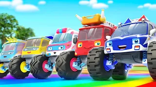 Five Little Monster Cars | Learning Vehicles | Car Cartoon | Kids Cartoon | BabyBus - Cars World