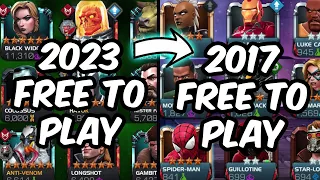 THIS IS ACTUALLY INSANE - 1 Month Free To Play Account 2017 VS 2023 - Marvel Contest of Champions