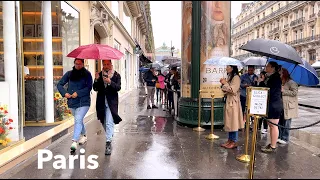 Paris France, HDR walking tour - Rain in Paris - 4K HDR 60 fps