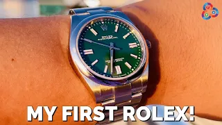 Rolex OP 41mm GREEN Impressions MY FIRST ROLEX!! 🤩🟢